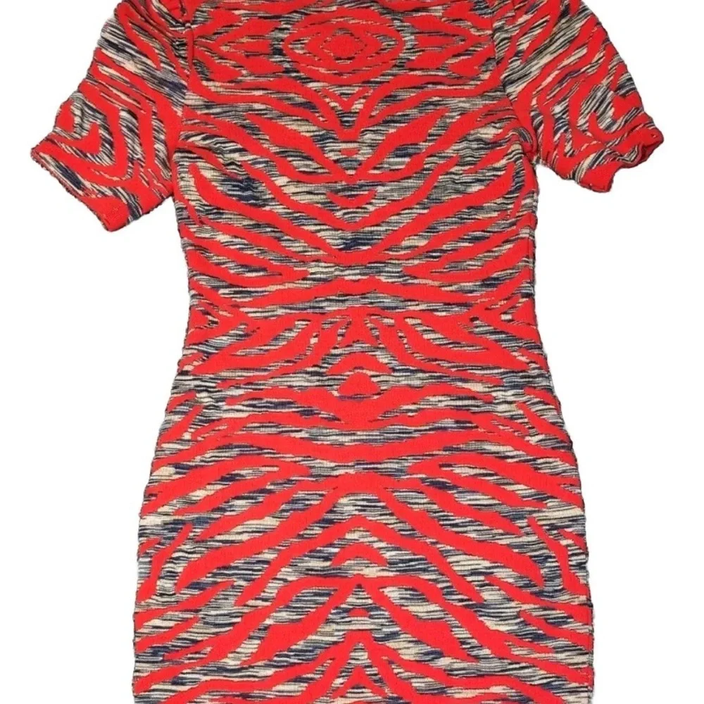Free people 🌹Red and Black Tiger Stripe Short Sleeve Dress - Picture 15 of 17
